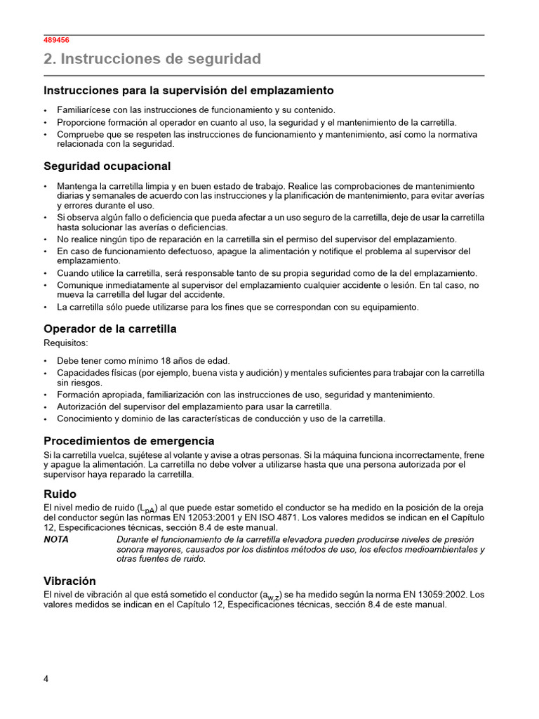 Seguridad y Manejo de Carretillas Elevadoras | PDF | Máquina elevadora ...