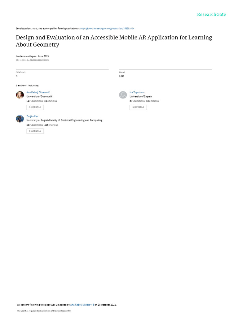 Design and Evaluation of An Accessible Mobile AR Application For ...