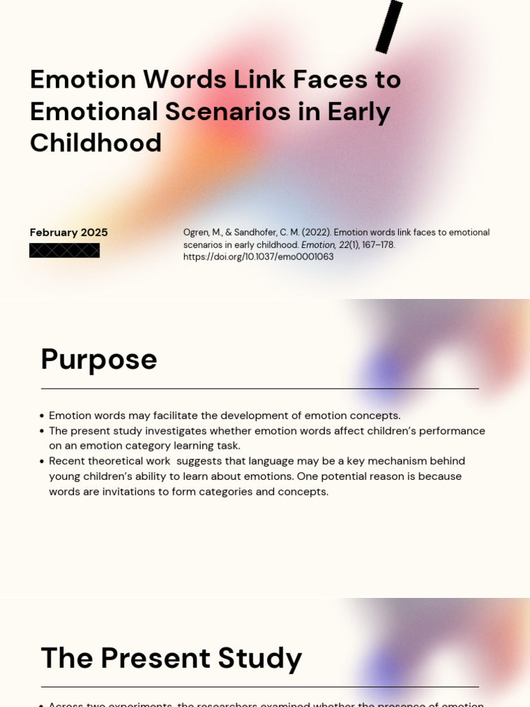 Emotion Words Enhance Kids' Emotion Learning | PDF | Emotions | Learning
