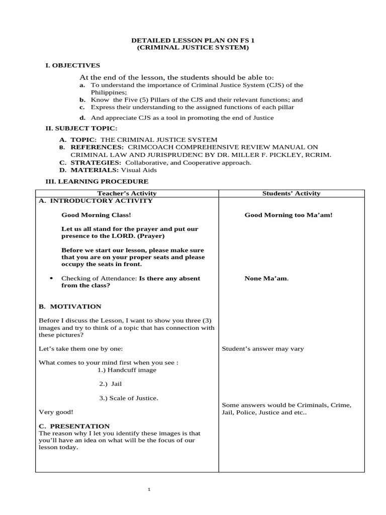 Lesson Plan Fritzie | PDF | Crimes | Crime & Violence