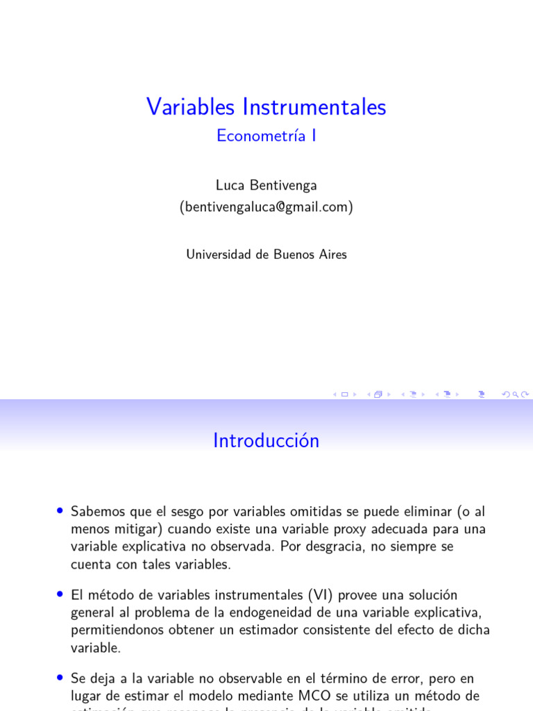 Método de Variables Instrumentales en Econometría | PDF | Mínimos ...