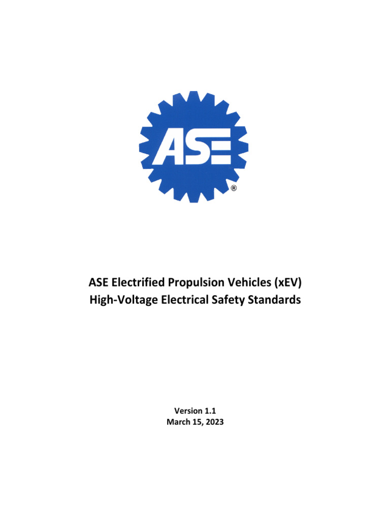 xEV High-Voltage Safety Standards Guide | PDF | High Voltage | Electric Arc