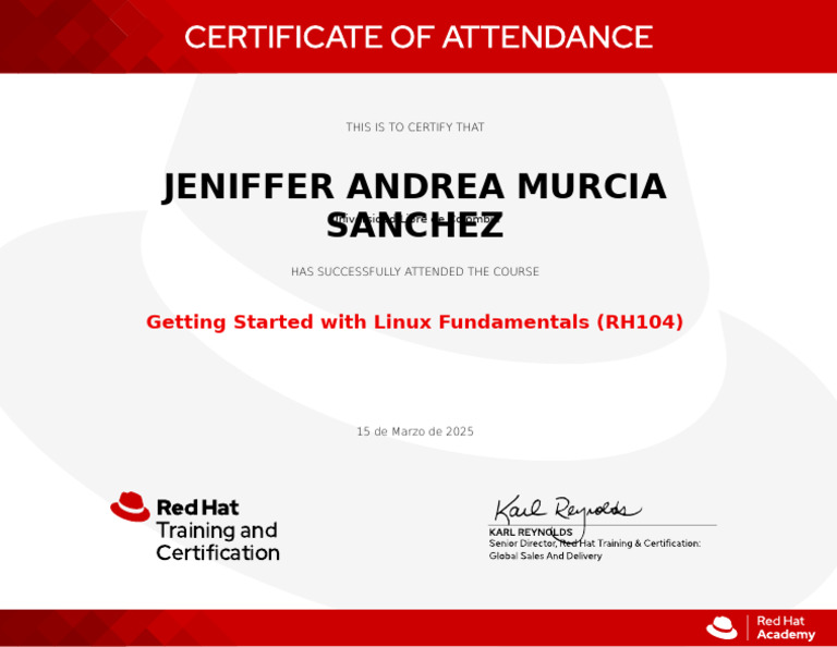 Certificate for Linux Fundamentals Course | PDF