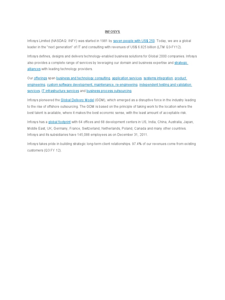 INFORMATION ABOUT INFOSYS COMPANY PDF visual data 6