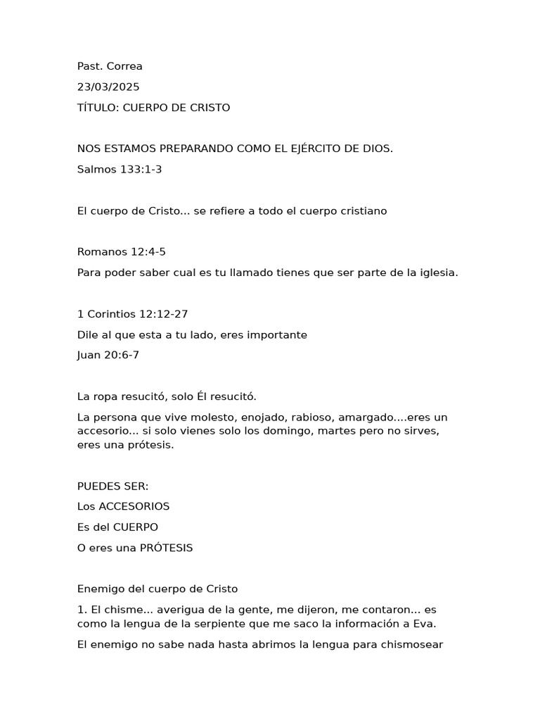 El Cuerpo de Cristo | PDF