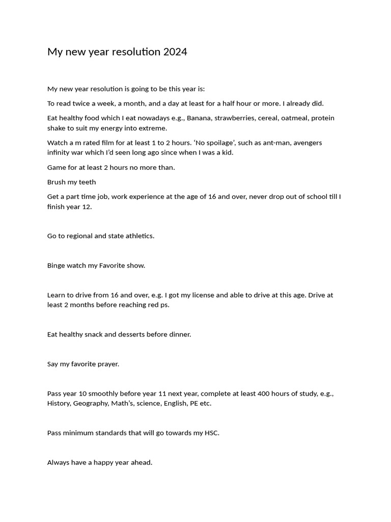 My new resolution 2024 | PDF