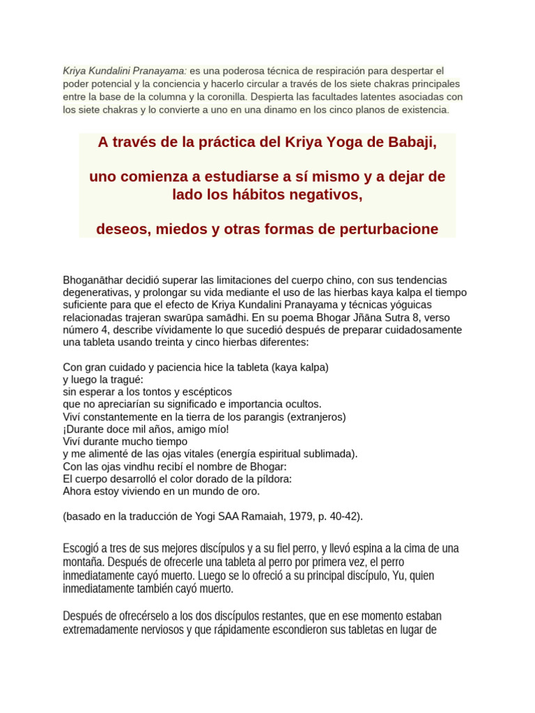Kriya Kundalini Pranayama | PDF | Laozi | Filosofía india