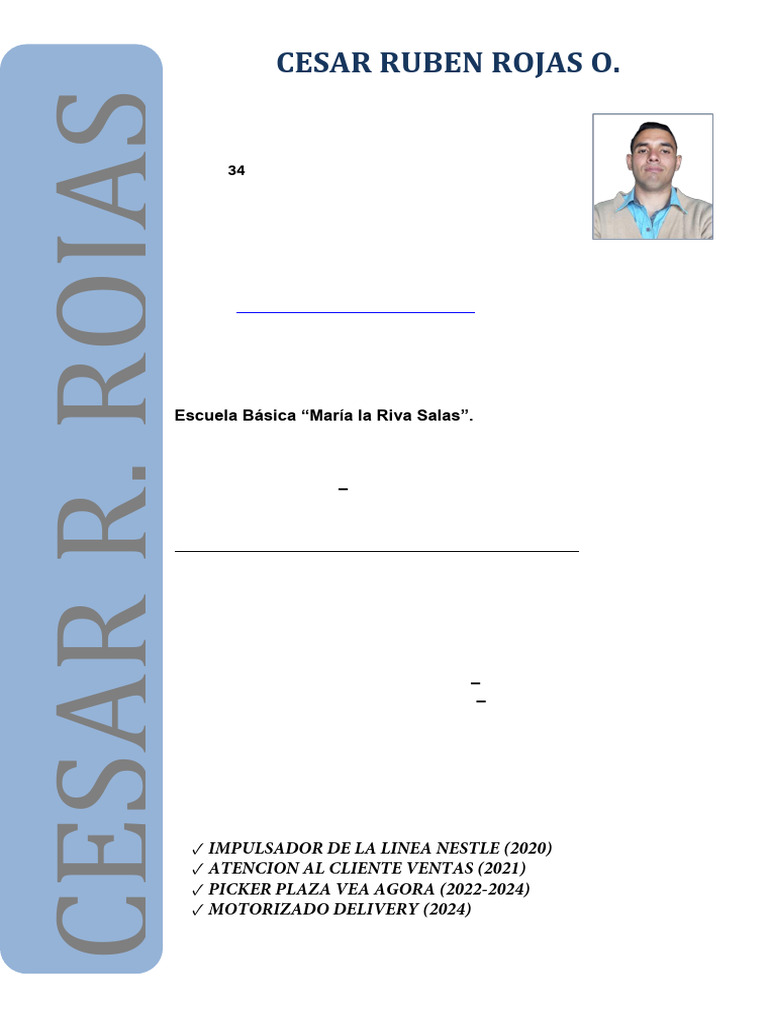 Perfil Profesional de César Rojas | PDF