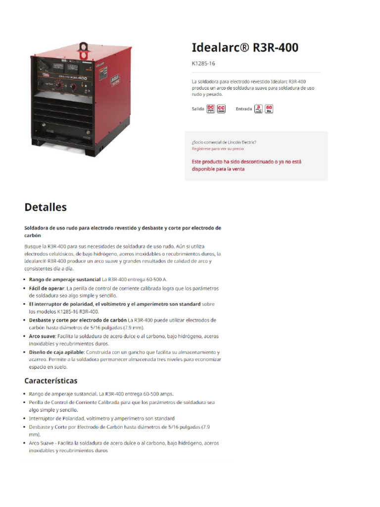 Lincoln R3R-400 | PDF