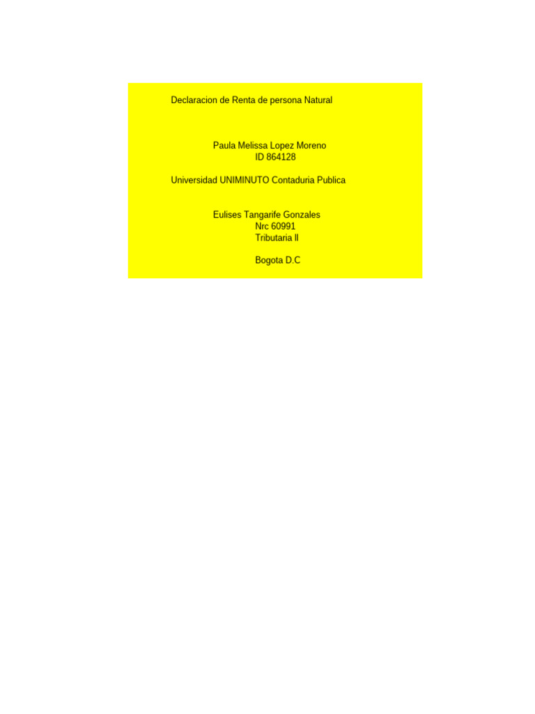 Declaración de Renta Persona Natural 2024 | PDF | Pagos | Servicios ...