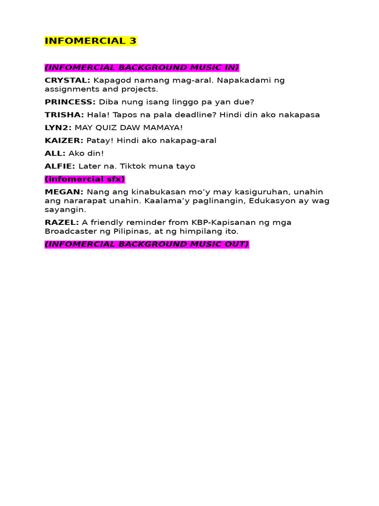 Infomercial 4 | PDF