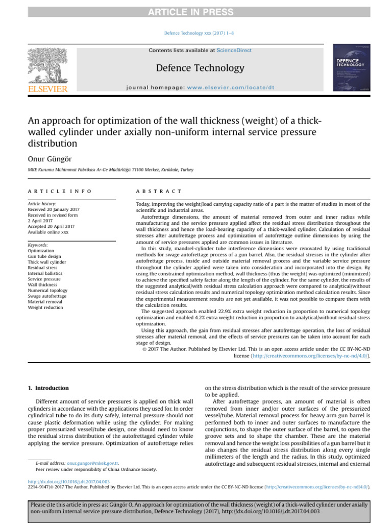 An Approach For Optimization of The Wall Thickness | PDF | Stress ...