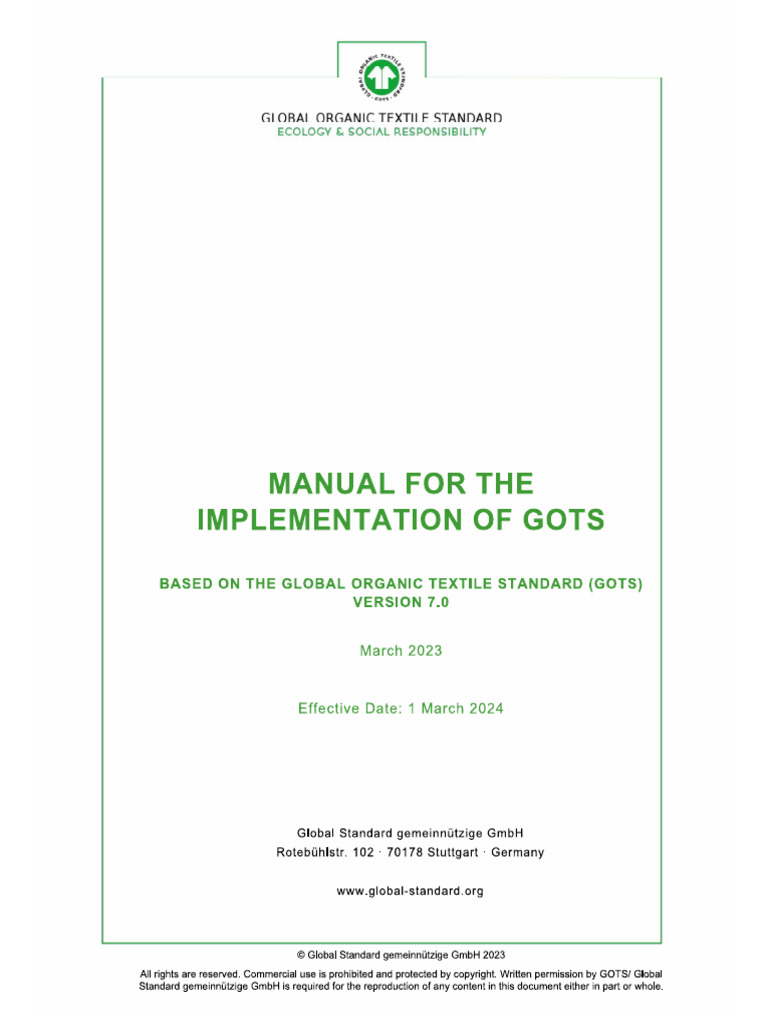 GOTS.7.0 Manual - Implementação | PDF