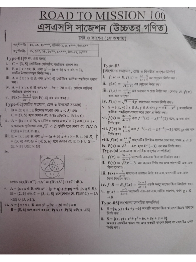 Higher Math Sheet (Without Watermark) by Technique Easy Education | PDF