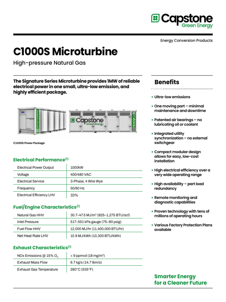 C1000S技术文件 | PDF | Natural Gas | Electricity