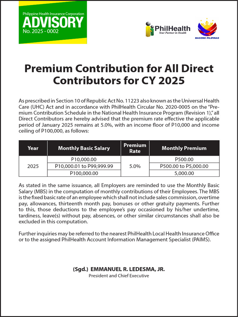 2025 PhilHealth Contribution Guide | PDF