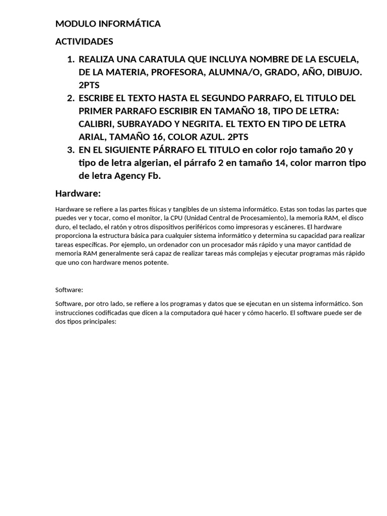 Modulo Informática | PDF | Hardware de la computadora | Unidad Central ...