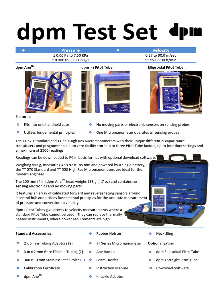 DPM Test Set Overview and Features | PDF | Pressure Measurement ...