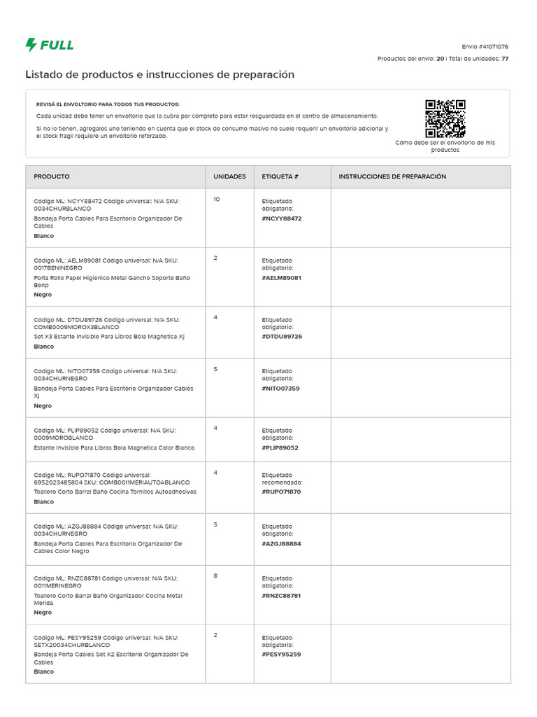 Inbound 41071076 Preparation Instructions | PDF