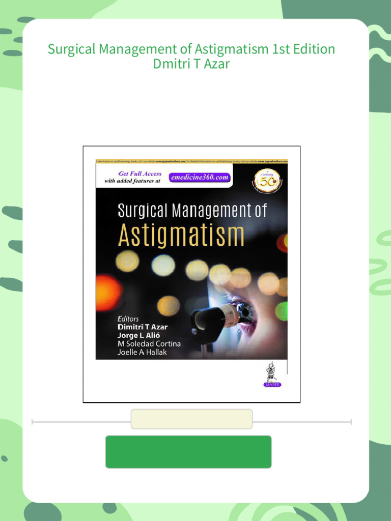 Surgical Management of Astigmatism 1st Edition Dmitri T Azar PDF ...