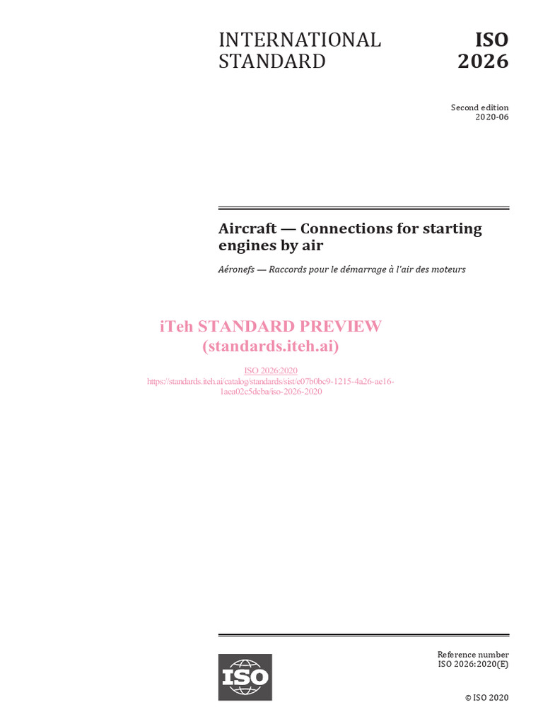 ISO 2026: Aircraft Engine Start Connections | PDF | International ...