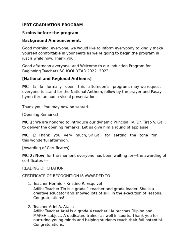 IPBT Graduation Program Overview | PDF