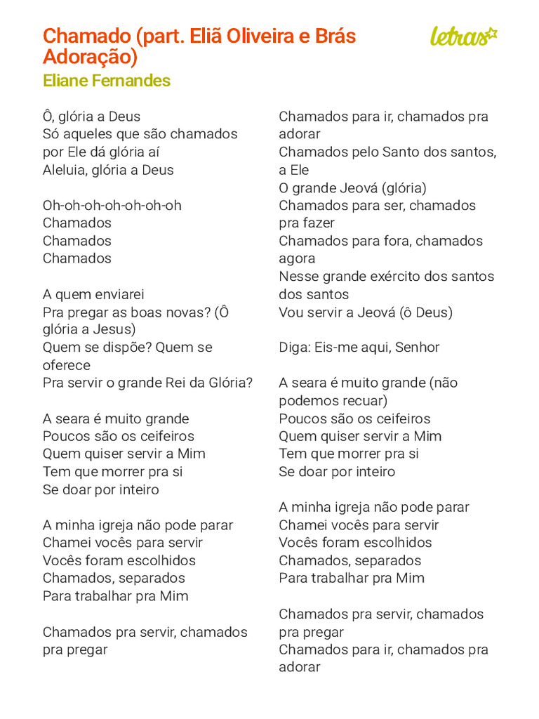 Chamados para Servir e Adorar | PDF | Crença e doutrina religiosa ...
