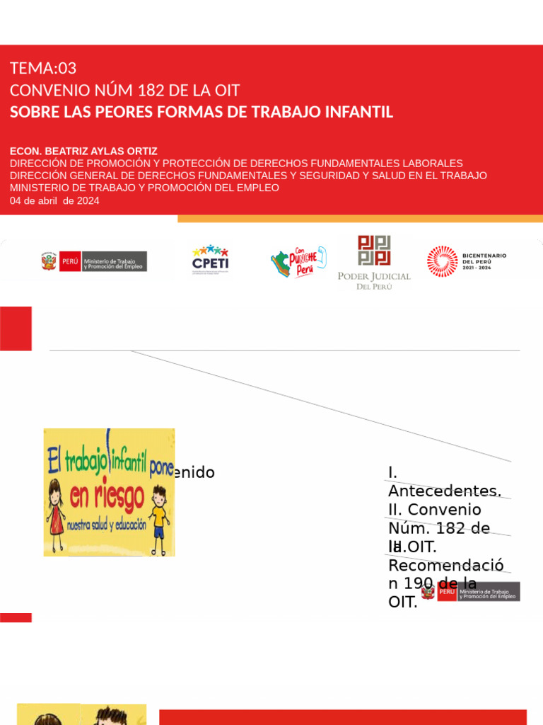 Tema 03 - Convenio Núm 182 de La Oit Sobre Las Peores Formas de Trabajo ...