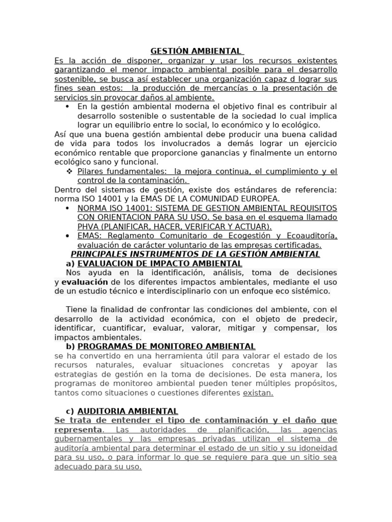 gestion ambiental 3ro bgu | PDF | Sustentabilidad | Entorno natural