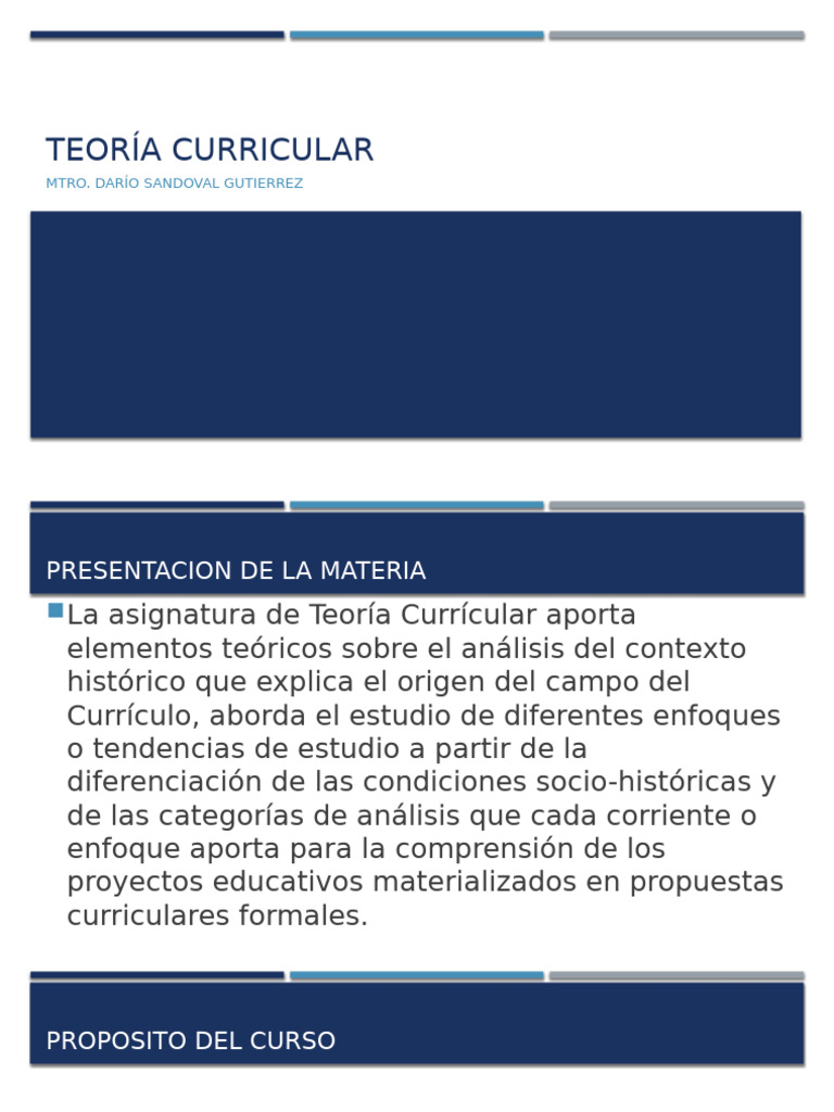 Teoría Curricular: Enfoques y Contextos | PDF | Plan de estudios ...