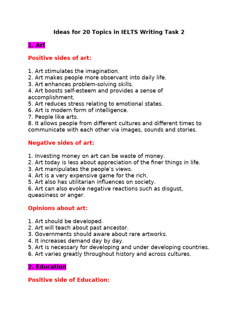 IELTS Writing Task 2 Topic Ideas | PDF | Climate Change | Punishments