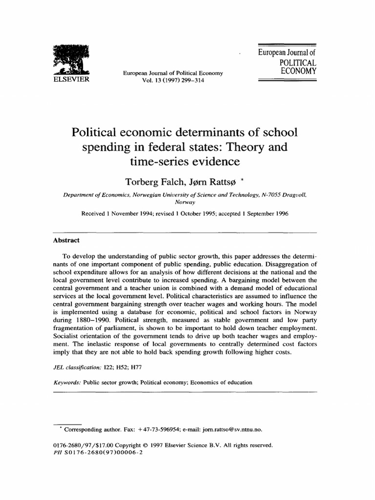 Political Economic Determinants of School | PDF | Consumption ...