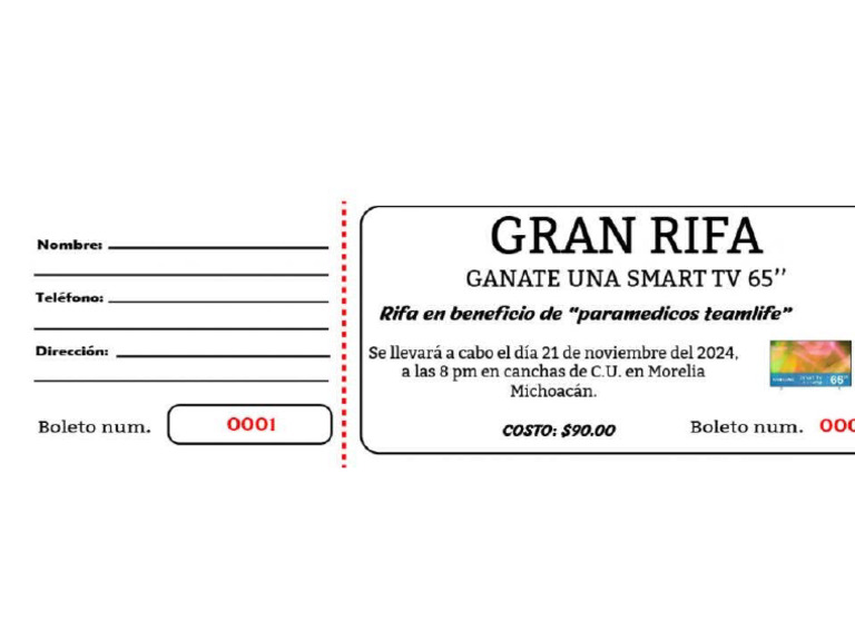 Boletos Rifa 2025 | PDF