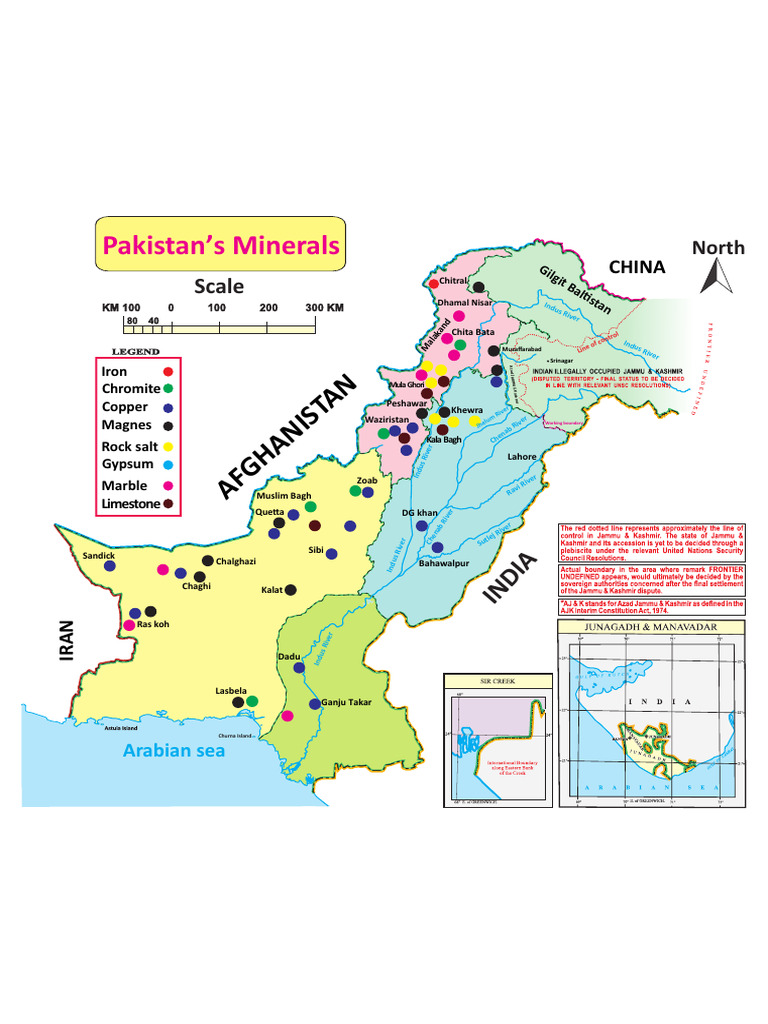 Minerals Map Pakistan Eng | PDF | Minerals | Natural Materials
