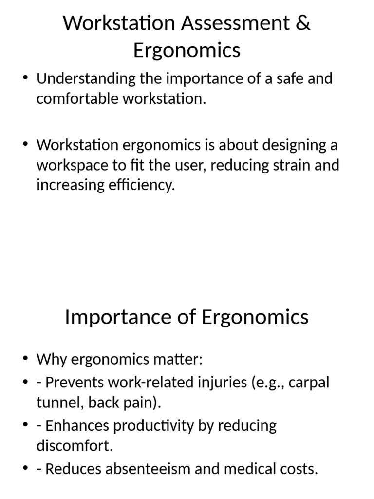 Ergonomic Workstation Assessment Guide | PDF | Computer Keyboard | Chair