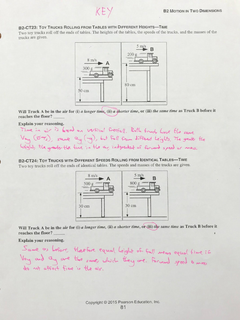 Projectile TIPERs Answer Key | PDF