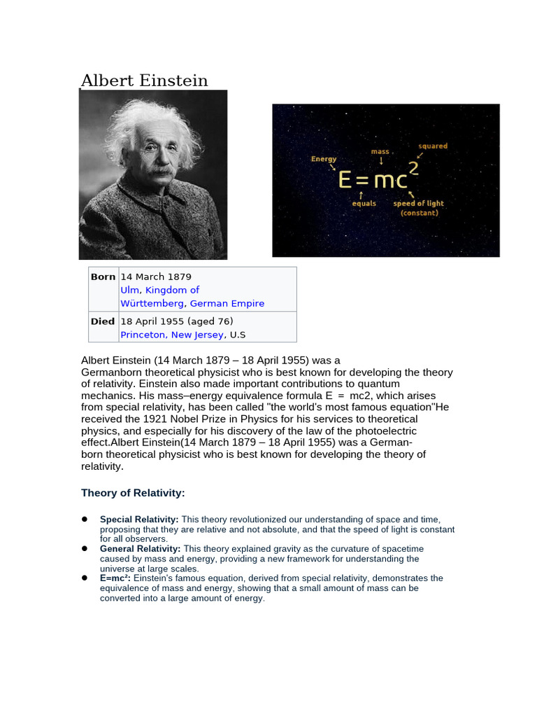 Albert Einstein | PDF