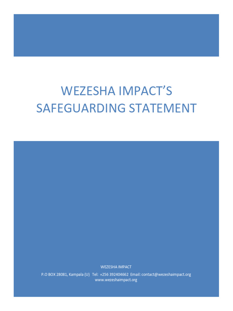 Safeguarding Policy - Ampaire Liz | PDF | Child Abuse | Child Neglect