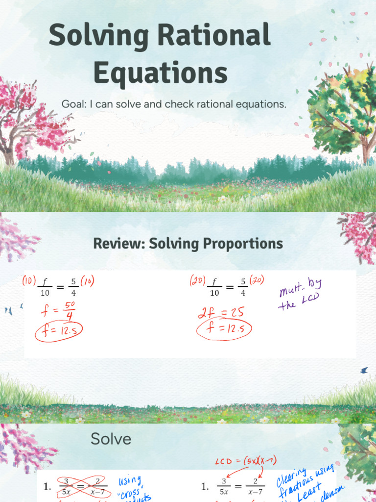 13 Solving Rational Equations Notes | PDF