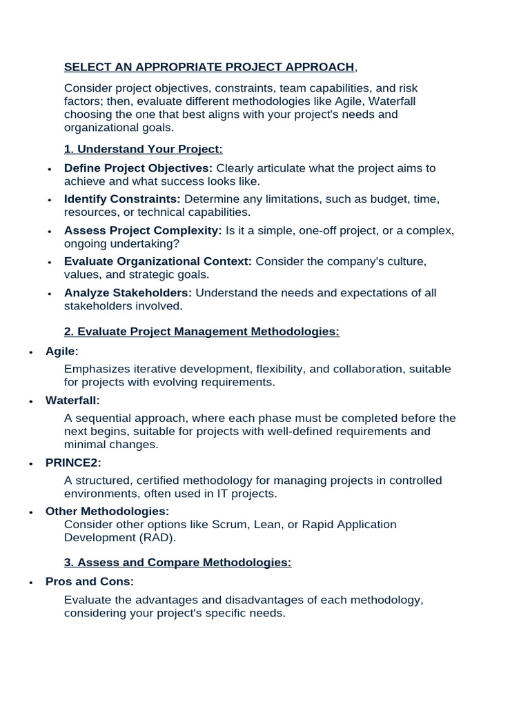 Choosing Project Management Methodologies | PDF | Software Development ...
