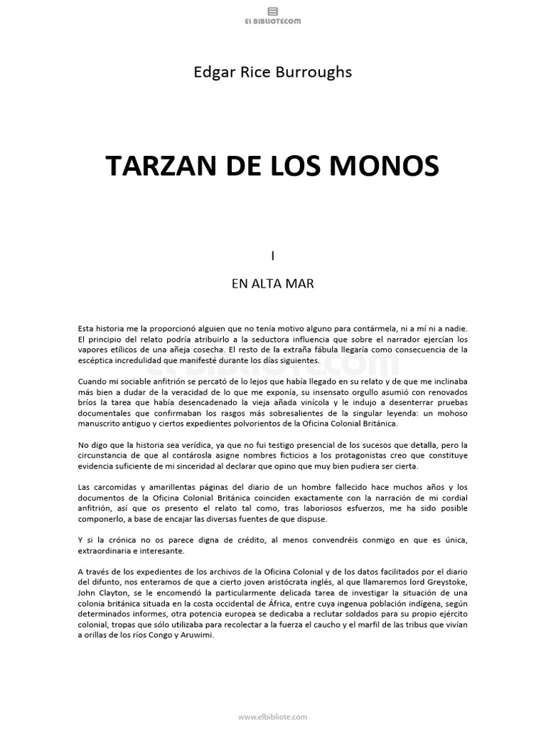Tarzán: Orígenes y Naufragio en África | PDF | Buques | Arboles