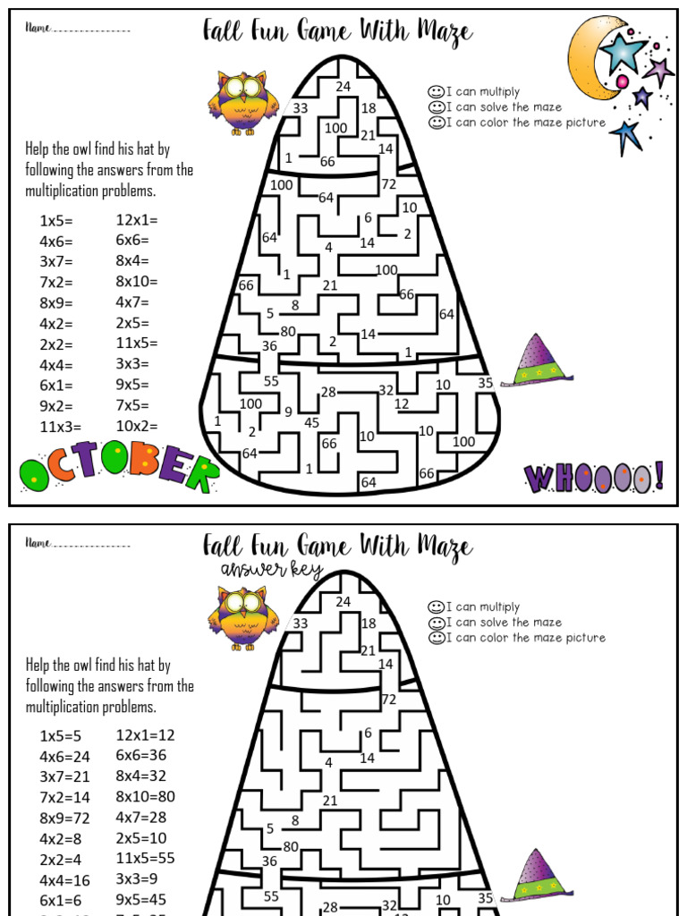 Help The Owl Find His Hat by Following The Answers From The ...