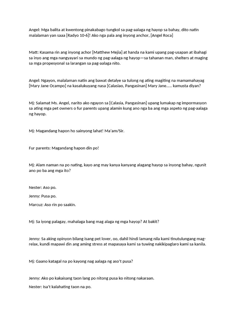 Script Radyo 10 6 | PDF