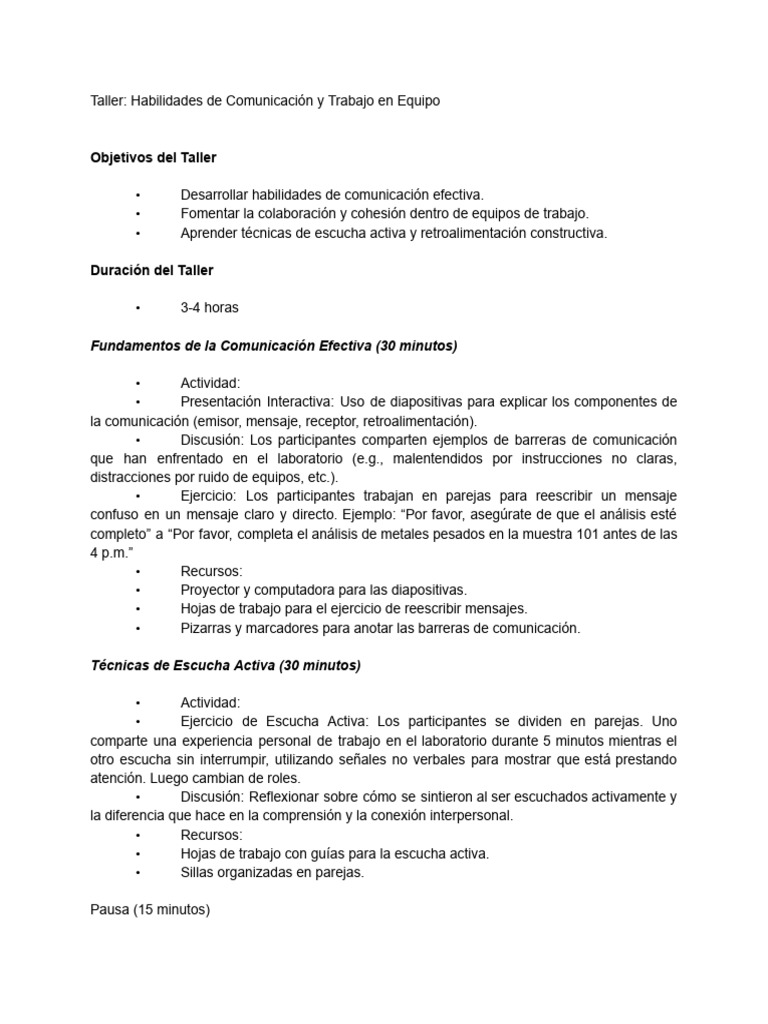 Taller Habilidades de Comunicación | PDF | Comunicación | Ciencia cognitiva