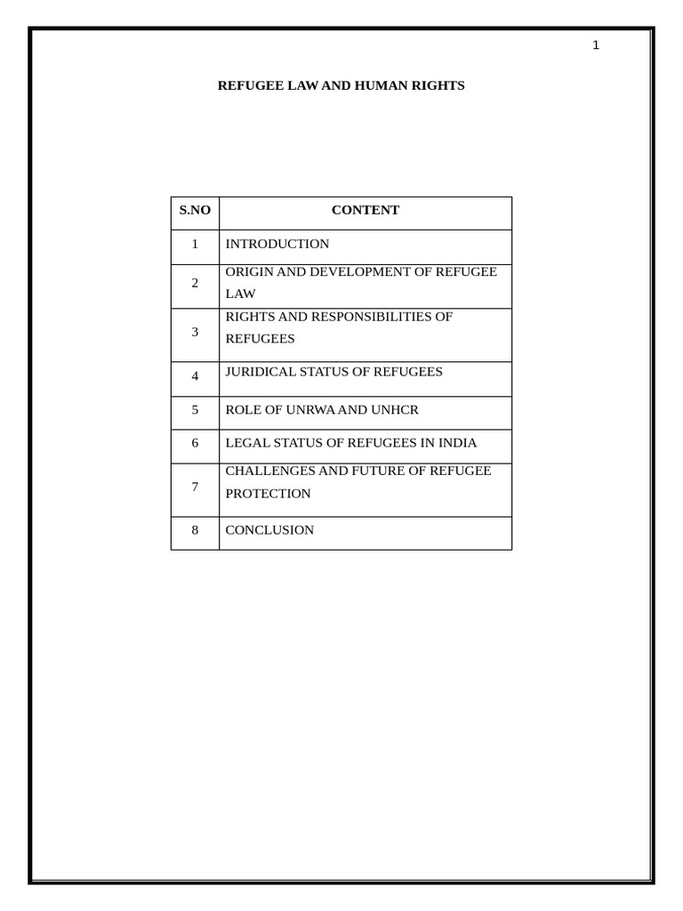 Refugee Law and Human Rights | PDF | Refugee | United Nations High ...