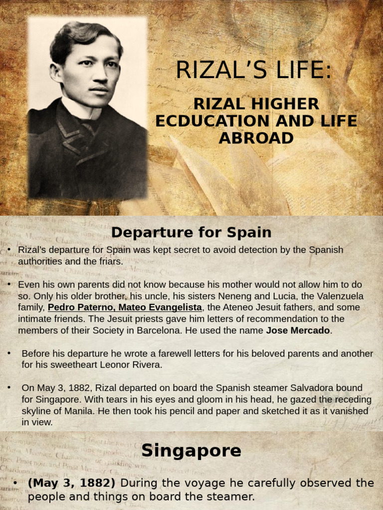 Rizal's European Journey and Studies | PDF | Spanish East Indies ...
