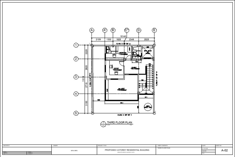 Third Floor Plan for Residential Building | PDF