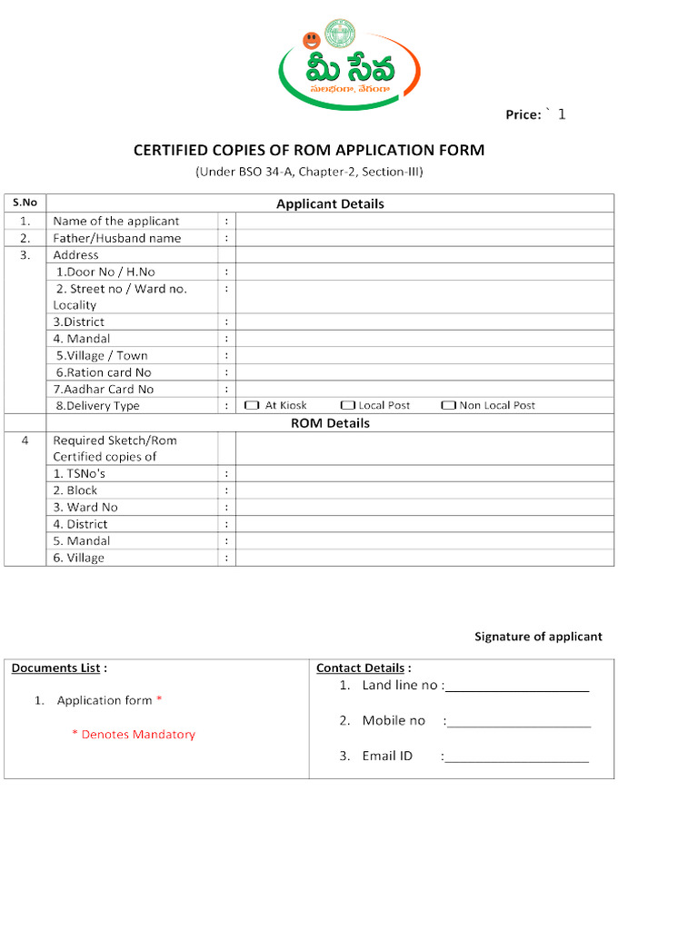 Certified Copies o From Applicationform | PDF