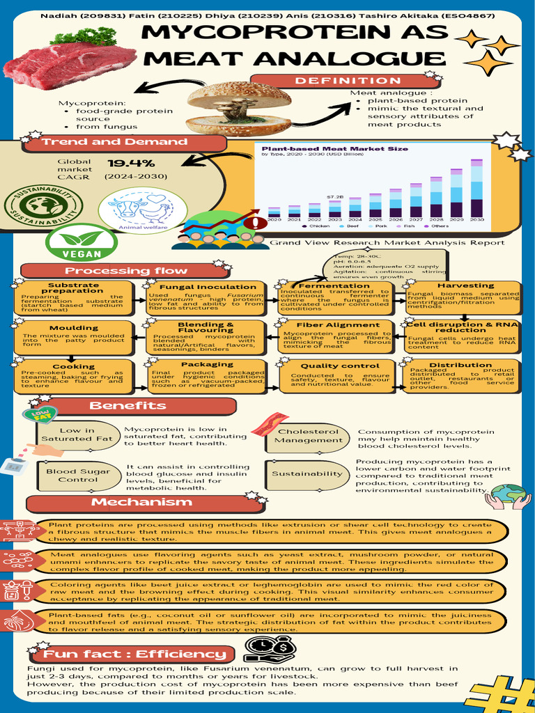 Mycoprotein Production and Benefits | PDF | Meat | Food Science