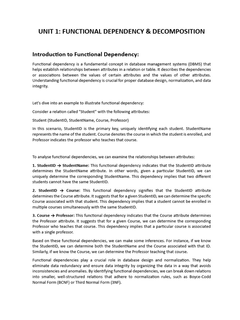 Understanding Functional Dependency in DBMS | PDF | Computer Data ...